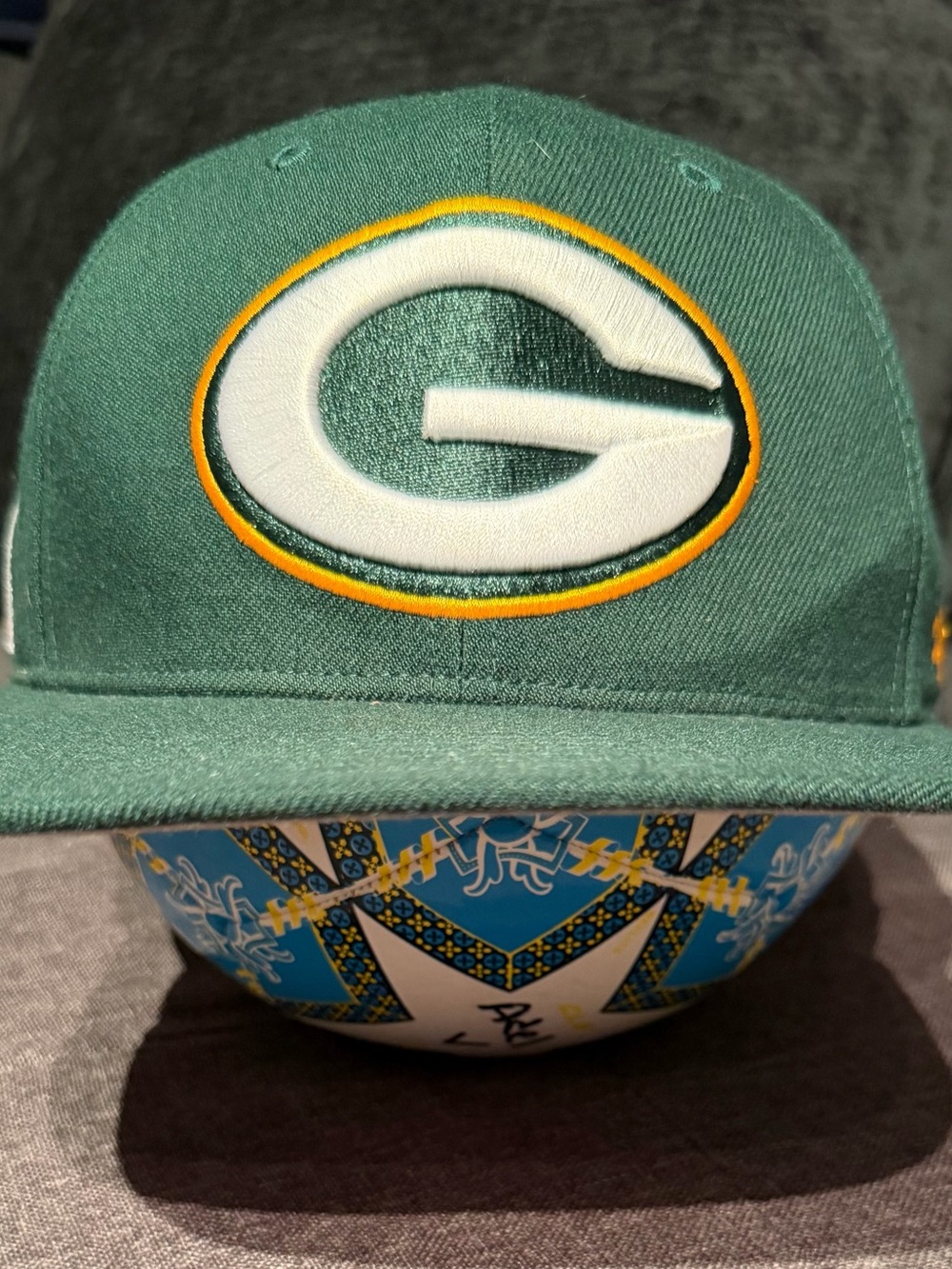 47 Green and White Packers Logo adjustable Hat